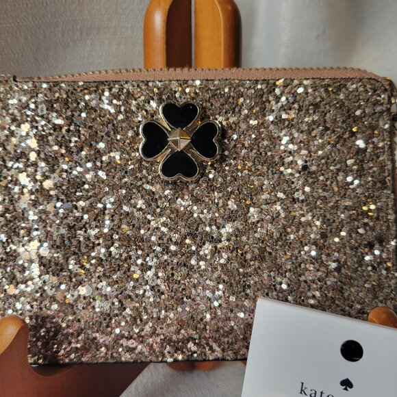 Kate Spade Glitter Clutch - Gold and Black - Picture 2 of 5